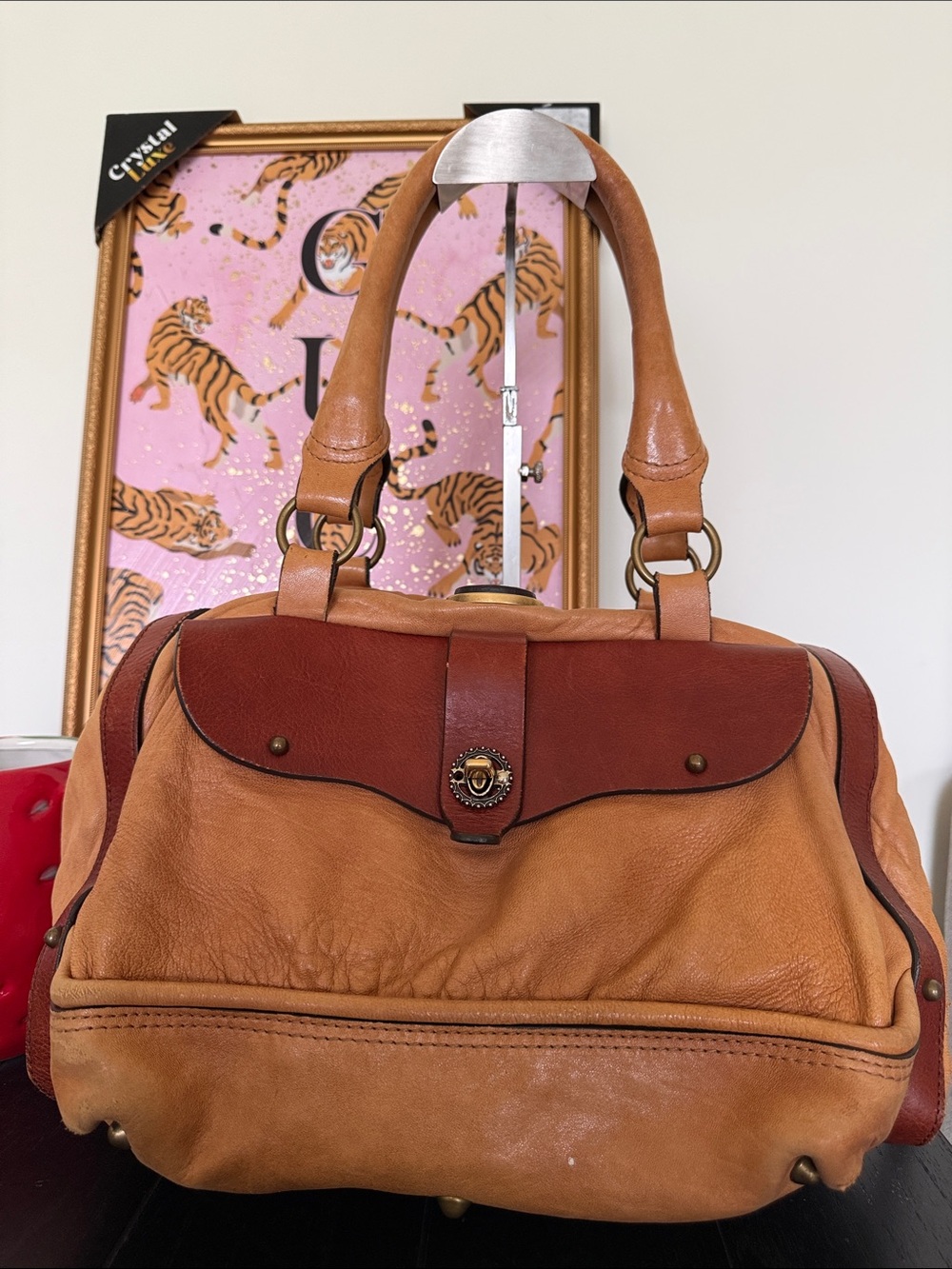 Chloe Two Tone Tan & Brown Leather shoulder bag